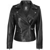 imageBlingsoul Leather Jacket Women  Real Lambskin Leather Asymmetrical Style Leather Jackets For WomensAmber  Black