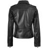 imageBlingsoul Leather Jacket Women  Real Lambskin Leather Asymmetrical Style Leather Jackets For WomensAmber  Black