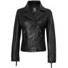 imageBlingsoul Leather Jacket Women  Real Lambskin Leather Asymmetrical Style Leather Jackets For WomensBlack  Ramsey Jacket