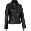 imageBlingsoul Leather Jacket Women  Real Lambskin Leather Asymmetrical Style Leather Jackets For WomensBlack  Ramsey Jacket