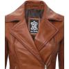 imageBlingsoul Leather Jacket Women  Real Lambskin Leather Asymmetrical Style Leather Jackets For WomensRamsey  Tan Leather Jacket