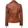 imageBlingsoul Leather Jacket Women  Real Lambskin Leather Asymmetrical Style Leather Jackets For WomensRamsey  Tan Leather Jacket