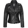 imageBlingsoul Leather Jacket Women  Real Lambskin Womens Leather Jackets With Detachable HoodBagheria  Black Jacket