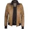 imageBlingsoul Leather Jacket Women  Real Lambskin Womens Leather Jackets With Detachable HoodEdinburgh  Camel Jacket