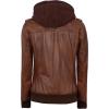 imageBlingsoul Leather Jacket Women  Real Lambskin Womens Leather Jackets With Detachable HoodEdinburgh  Cognac Jacket