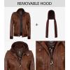 imageBlingsoul Leather Jacket Women  Real Lambskin Womens Leather Jackets With Detachable HoodEdinburgh  Cognac Jacket
