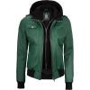 imageBlingsoul Leather Jacket Women  Real Lambskin Womens Leather Jackets With Detachable HoodEdinburgh  Green Jacket