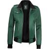 imageBlingsoul Leather Jacket Women  Real Lambskin Womens Leather Jackets With Detachable HoodEdinburgh  Green Jacket