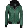 imageBlingsoul Leather Jacket Women  Real Lambskin Womens Leather Jackets With Detachable HoodEdinburgh  Green Jacket