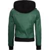 imageBlingsoul Leather Jacket Women  Real Lambskin Womens Leather Jackets With Detachable HoodEdinburgh  Green Jacket