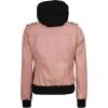 imageBlingsoul Leather Jacket Women  Real Lambskin Womens Leather Jackets With Detachable HoodEdinburgh  Pink Jacket