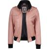 imageBlingsoul Leather Jacket Women  Real Lambskin Womens Leather Jackets With Detachable HoodEdinburgh  Pink Jacket