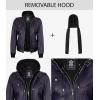 imageBlingsoul Leather Jacket Women  Real Lambskin Womens Leather Jackets With Detachable HoodEdinburgh  Purple Hood Jacket