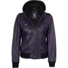 imageBlingsoul Leather Jacket Women  Real Lambskin Womens Leather Jackets With Detachable HoodEdinburgh  Purple Hood Jacket