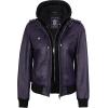 imageBlingsoul Leather Jacket Women  Real Lambskin Womens Leather Jackets With Detachable HoodEdinburgh  Purple Hood Jacket