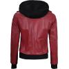 imageBlingsoul Leather Jacket Women  Real Lambskin Womens Leather Jackets With Detachable HoodEdinburgh  Red Jacket