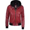 imageBlingsoul Leather Jacket Women  Real Lambskin Womens Leather Jackets With Detachable HoodEdinburgh  Red Jacket