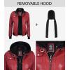 imageBlingsoul Leather Jacket Women  Real Lambskin Womens Leather Jackets With Detachable HoodEdinburgh  Red Jacket