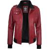 imageBlingsoul Leather Jacket Women  Real Lambskin Womens Leather Jackets With Detachable HoodEdinburgh  Red Jacket