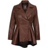 imageBlingsoul Leather Jackets For Women  Real Lambskin Womens Leather Peplum JacketClarissa Peplum  Cognac Jacket