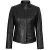 imageBlingsoul Real Leather Jacket For Women Womens Stand Collar Style Leather JacketsAcerra  Black Jacket
