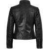 imageBlingsoul Real Leather Jacket For Women Womens Stand Collar Style Leather JacketsBlack  Bergamo Jacket