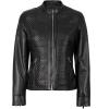 imageBlingsoul Real Leather Jacket For Women Womens Stand Collar Style Leather JacketsMaude  Black Jacket