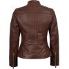 imageBlingsoul Real Leather Jacket For Women Womens Stand Collar Style Leather JacketsMaude  Brown Jacket