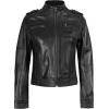 imageBlingsoul Real Leather Jacket For Women Womens Stand Collar Style Leather JacketsTavares  Black Jacket
