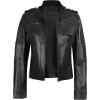 imageBlingsoul Real Leather Jacket For Women Womens Stand Collar Style Leather JacketsTavares  Black Jacket