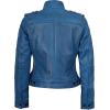 imageBlingsoul Real Leather Jacket For Women Womens Stand Collar Style Leather JacketsTavares  Vivid Blue Wax Jacket