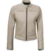 imageBlingsoul Real Leather Jacket Women  Cafe Racer Style Womens Leather JacketsDodge  Beige Jacket