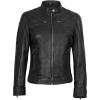 imageBlingsoul Real Leather Jacket Women  Cafe Racer Style Womens Leather JacketsDodge  Black Jacket