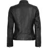imageBlingsoul Real Leather Jacket Women  Cafe Racer Style Womens Leather JacketsDodge  Black Jacket