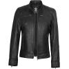 imageBlingsoul Real Leather Jacket Women  Cafe Racer Style Womens Leather JacketsDodge  Black Jacket