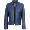 imageBlingsoul Real Leather Jacket Women  Cafe Racer Style Womens Leather JacketsDodge  Blue Jacket