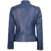 imageBlingsoul Real Leather Jacket Women  Cafe Racer Style Womens Leather JacketsDodge  Blue Jacket