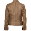 imageBlingsoul Real Leather Jacket Women  Cafe Racer Style Womens Leather JacketsDodge  Camel Jacket