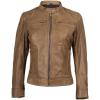 imageBlingsoul Real Leather Jacket Women  Cafe Racer Style Womens Leather JacketsDodge  Camel Jacket