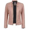 imageBlingsoul Real Leather Jacket Women  Cafe Racer Style Womens Leather JacketsDodge  Light Pink Jacket