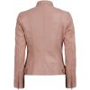 imageBlingsoul Real Leather Jacket Women  Cafe Racer Style Womens Leather JacketsDodge  Light Pink Jacket