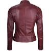 imageBlingsoul Real Leather Jacket Women  Cafe Racer Style Womens Leather JacketsDodge  Maroon Wax Jacket