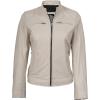 imageBlingsoul Real Leather Jacket Women  Cafe Racer Style Womens Leather JacketsDodge  Off White Jacket