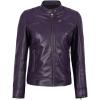 imageBlingsoul Real Leather Jacket Women  Cafe Racer Style Womens Leather JacketsDodge  Purple Wax Jacket