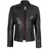 imageBlingsoul Real Leather Jacket Women  Cafe Racer Style Womens Leather JacketsDodge  Ruboff Jacket