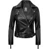 imageBlingsoul Womens Real Leather Jacket  Asymmetrical Leather Jackets for WomenAngela  Black Jacket