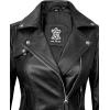 imageBlingsoul Womens Real Leather Jacket  Asymmetrical Leather Jackets for WomenAngela  Black Jacket