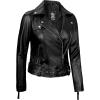 imageBlingsoul Womens Real Leather Jacket  Asymmetrical Leather Jackets for WomenAngela  Black Jacket