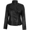 imageBlingsoul Womens Real Leather Jacket  Asymmetrical Leather Jackets for WomenBlack  Arezzo Jacket