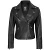 imageBlingsoul Womens Real Leather Jacket  Asymmetrical Leather Jackets for WomenBlack  Ninfa Jacket